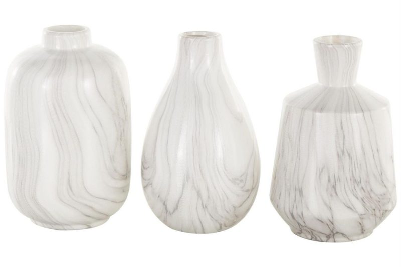 home decor -46246- set of three- marble finish vase