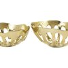 home decor -40225- set of two- aluminium gold drip bowl