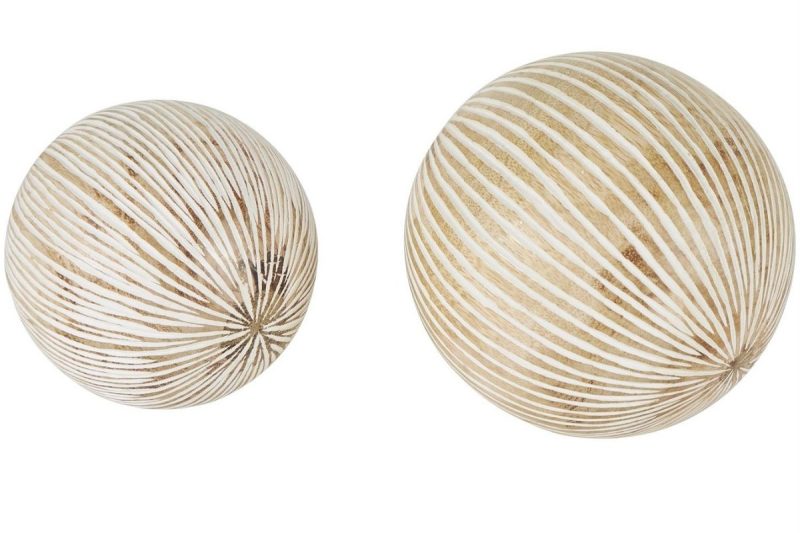 home decor -75148- set of two- carved orbs