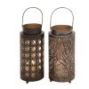 home decor -22232- set of two- metal candle lanterns