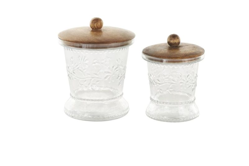 home decor -14040- set of two- glass jars