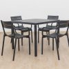 langston outdoor dining table + 4 ace chairs