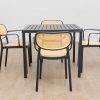 langston outdoor dining table + 4 crossby chairs