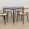 langston outdoor dining table + 4 crossby chairs