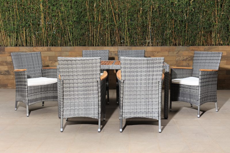 lena outdoor dining table + 6 chairs