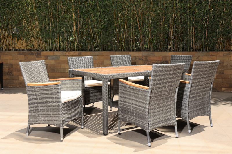 lena outdoor dining table + 6 chairs