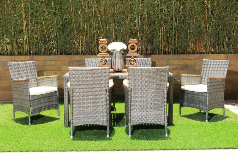 lena outdoor dining table + 6 chairs