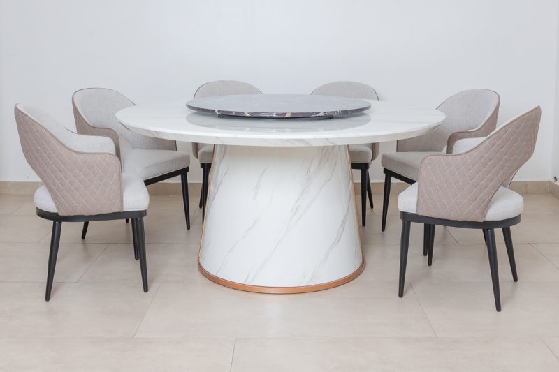 riga dining table + 6 chairs