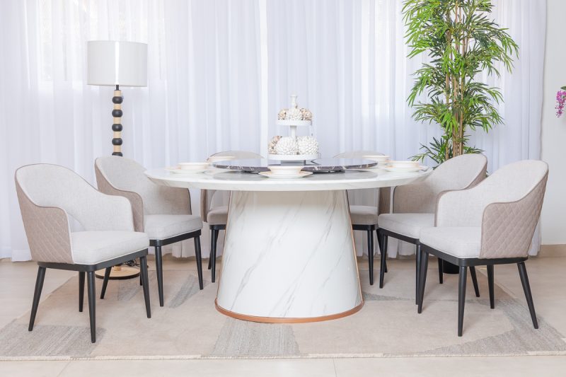 riga dining table + 6 chairs