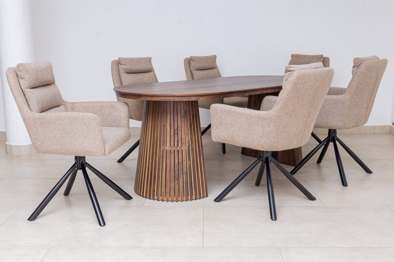 gemini dining table + 6 brinkley chairs