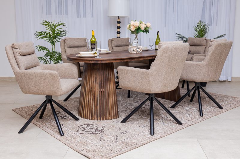 gemini dining table + 6 brinkley chairs