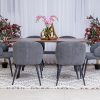 wayne dining table + 6 marisol chairs