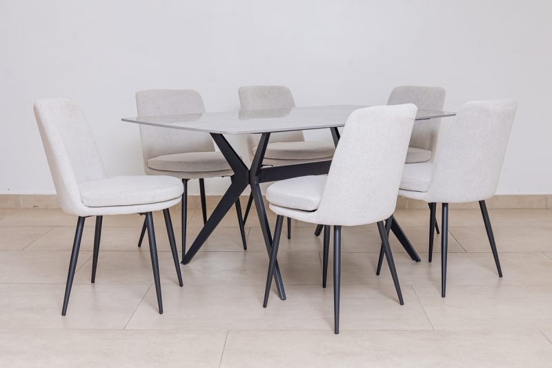 dana dinning table + 6 cardiff chairs