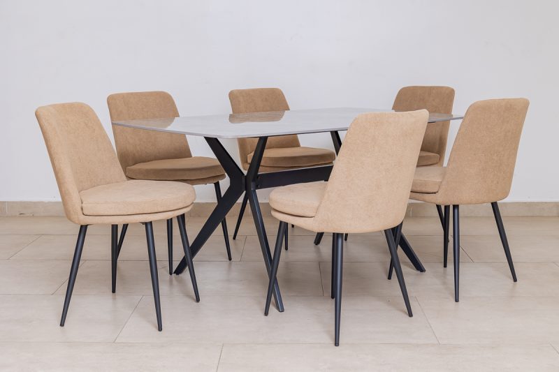 dana dinning table + 6 cardiff chairs