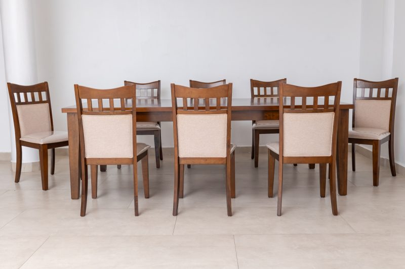 bayan dining table + 8 chairs