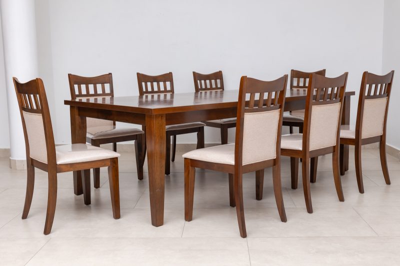 bayan dining table + 8 chairs