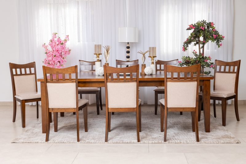 bayan dining table + 8 chairs
