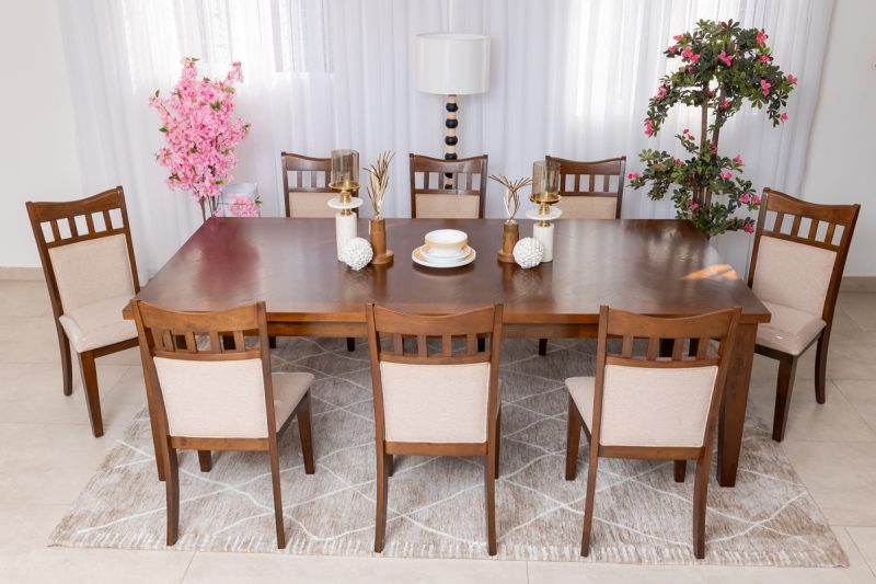 bayan dining table + 8 chairs