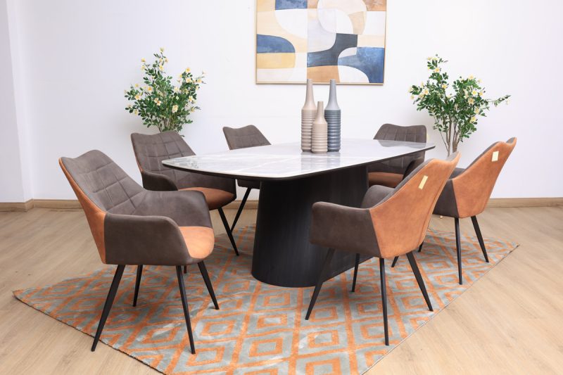 mosco dining table + 6 prata chairs