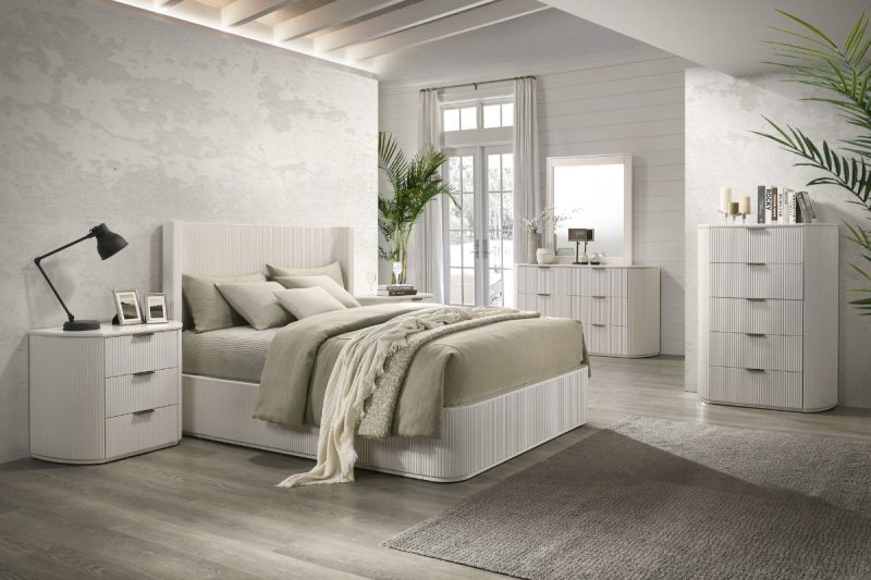 andora king package - king bed + 2 nightstands + dresser mirror