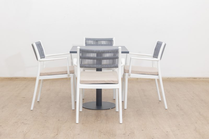 elliot outdoor dining table + 4 sloan chairs