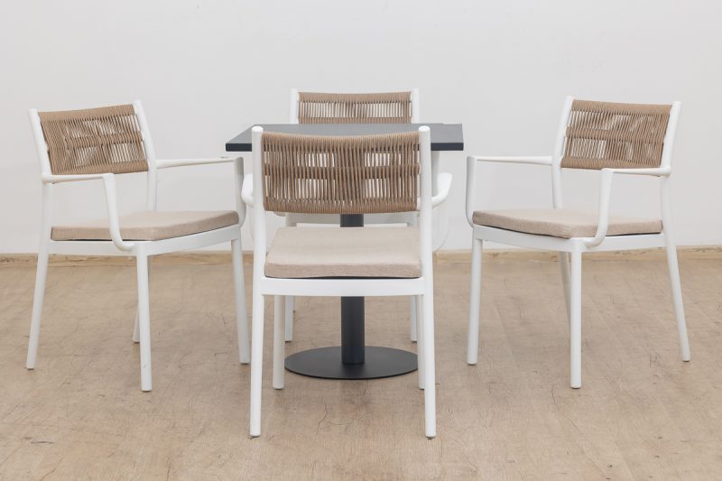 elliot outdoor dining table + 4 sloan chairs