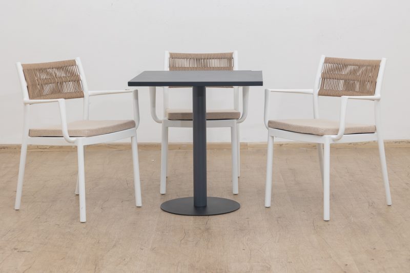 elliot outdoor dining table + 4 sloan chairs