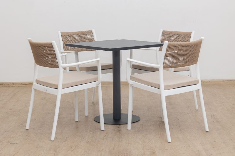 elliot outdoor dining table + 4 sloan chairs