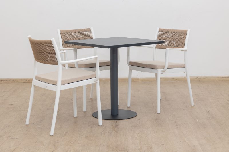 elliot outdoor dining table + 4 sloan chairs