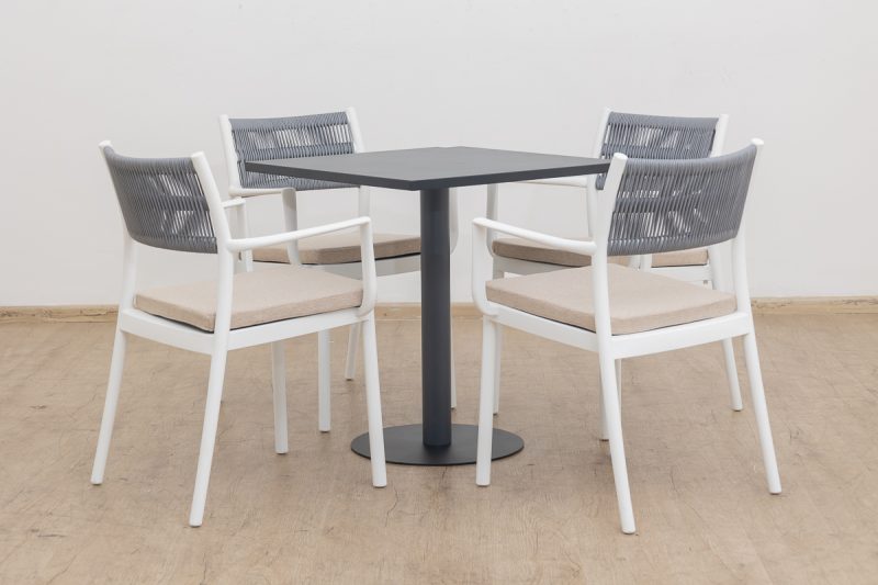 elliot outdoor dining table + 4 sloan chairs