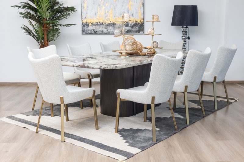 imperial dining table + 8 manhattan chairs