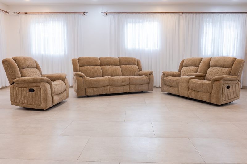flora 7 seater fabric recliner sofa (3+2+1+1)
