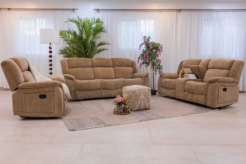 flora 7 seater fabric recliner sofa (3+2+1+1)