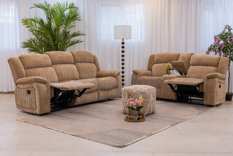 flora 7 seater fabric recliner sofa (3+2+1+1)