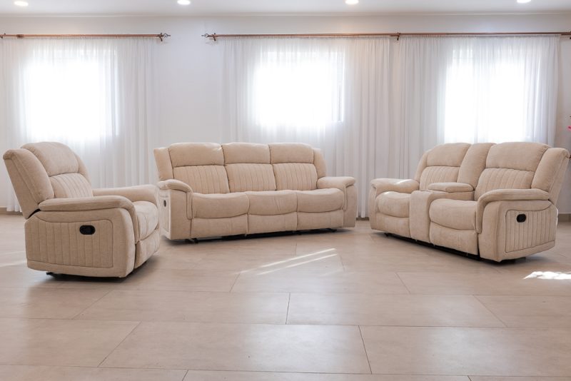 flora 7 seater fabric recliner sofa (3+2+1+1)