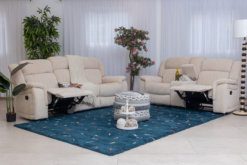 flora 7 seater fabric recliner sofa (3+2+1+1)