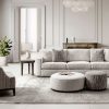 phillipe 7 seater fabric sofa (3+2+1+1) + 2 ottomans