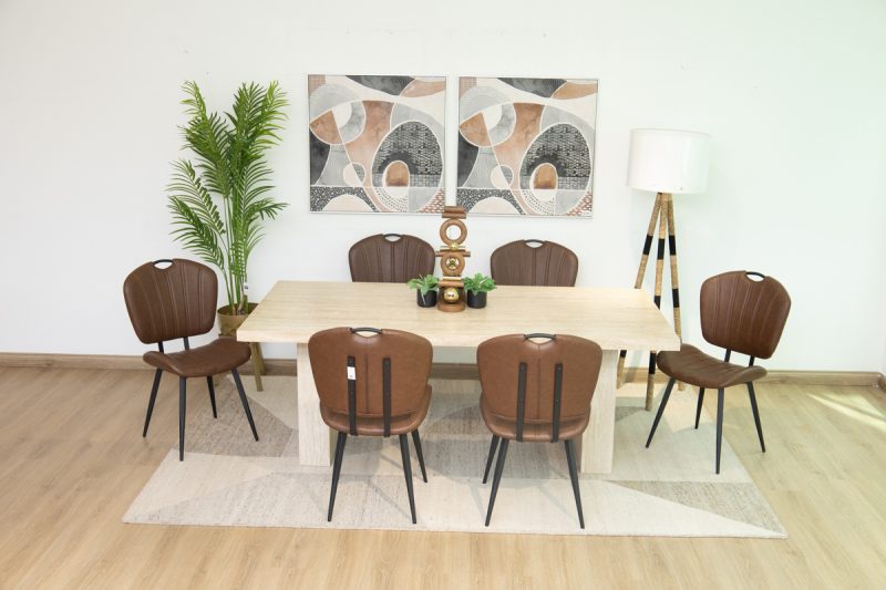 jarel dining table + 6 metz chairs
