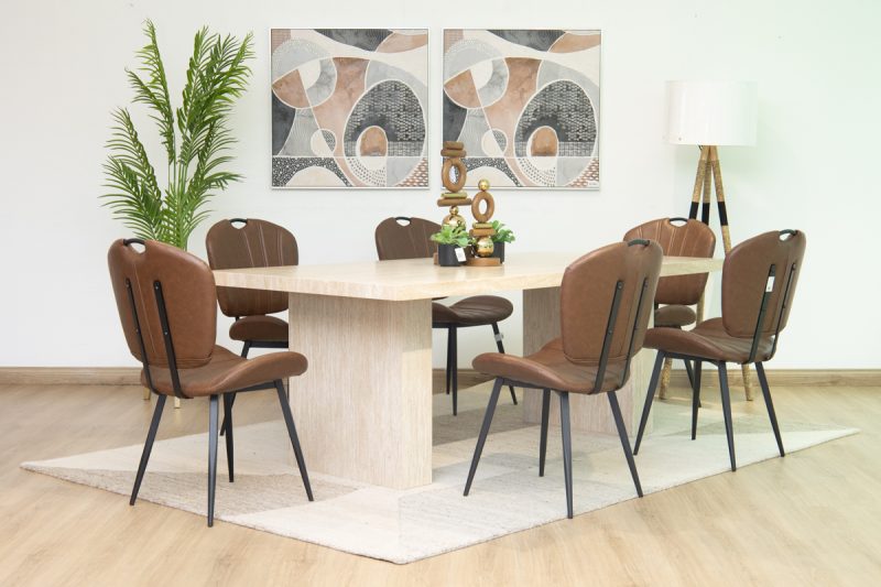 jarel dining table + 6 metz chairs