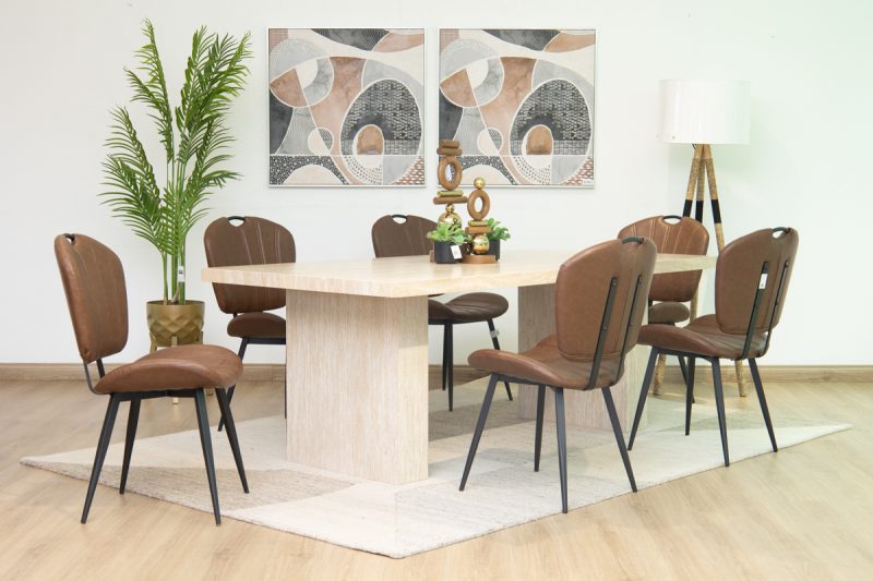 jarel dining table + 6 metz chairs