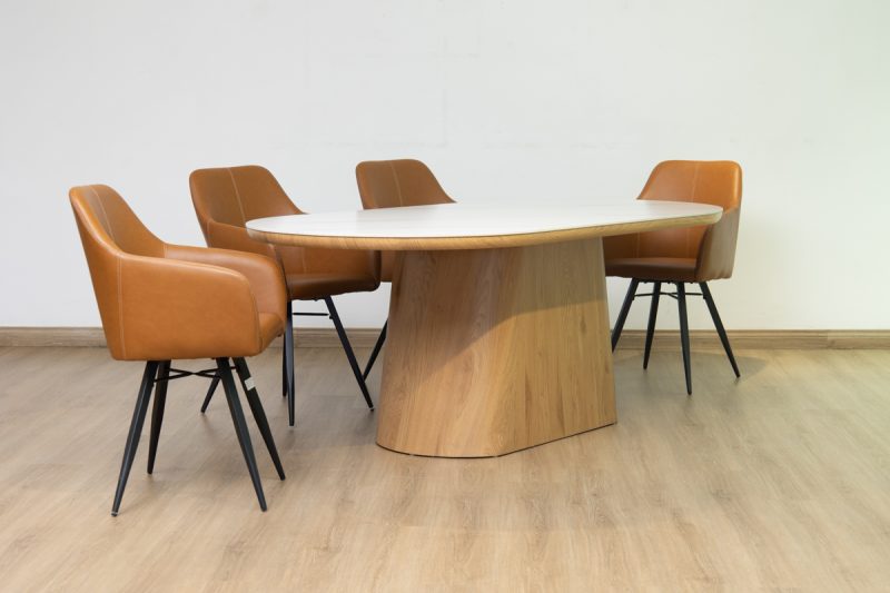 santos dining table + 6 belfast chairs