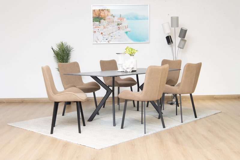 leena dining table + 6 triena chairs