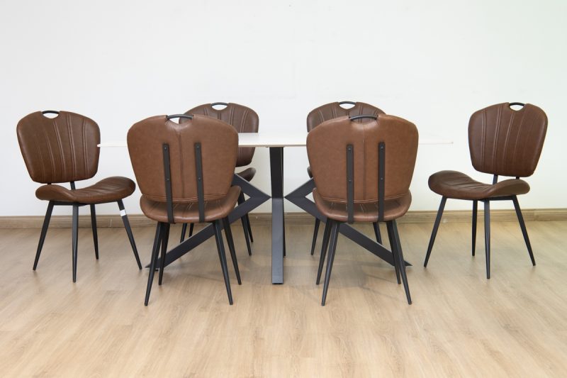 brio dining table + 6 metz chairs