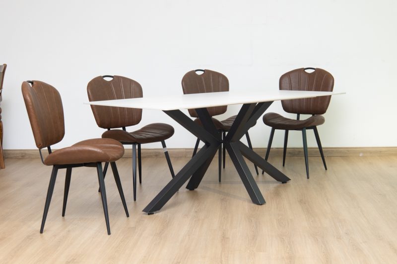 brio dining table + 6 metz chairs