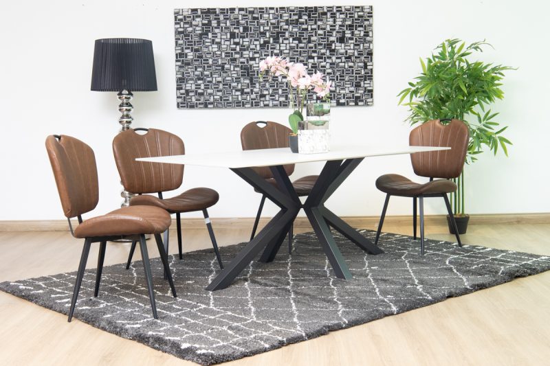 brio dining table + 6 metz chairs