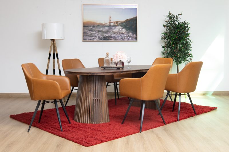 gemini dining table + 6 belfast chairs