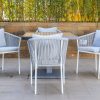 accra outdoor dining table + 4 kampala chairs