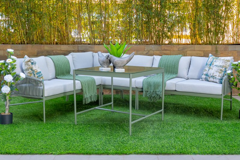 amora outdoor corner sofa + coffee table