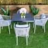 ghana outdoor dining table + 4 kampala chairs