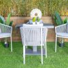 ghana outdoor dining table + 4 kampala chairs